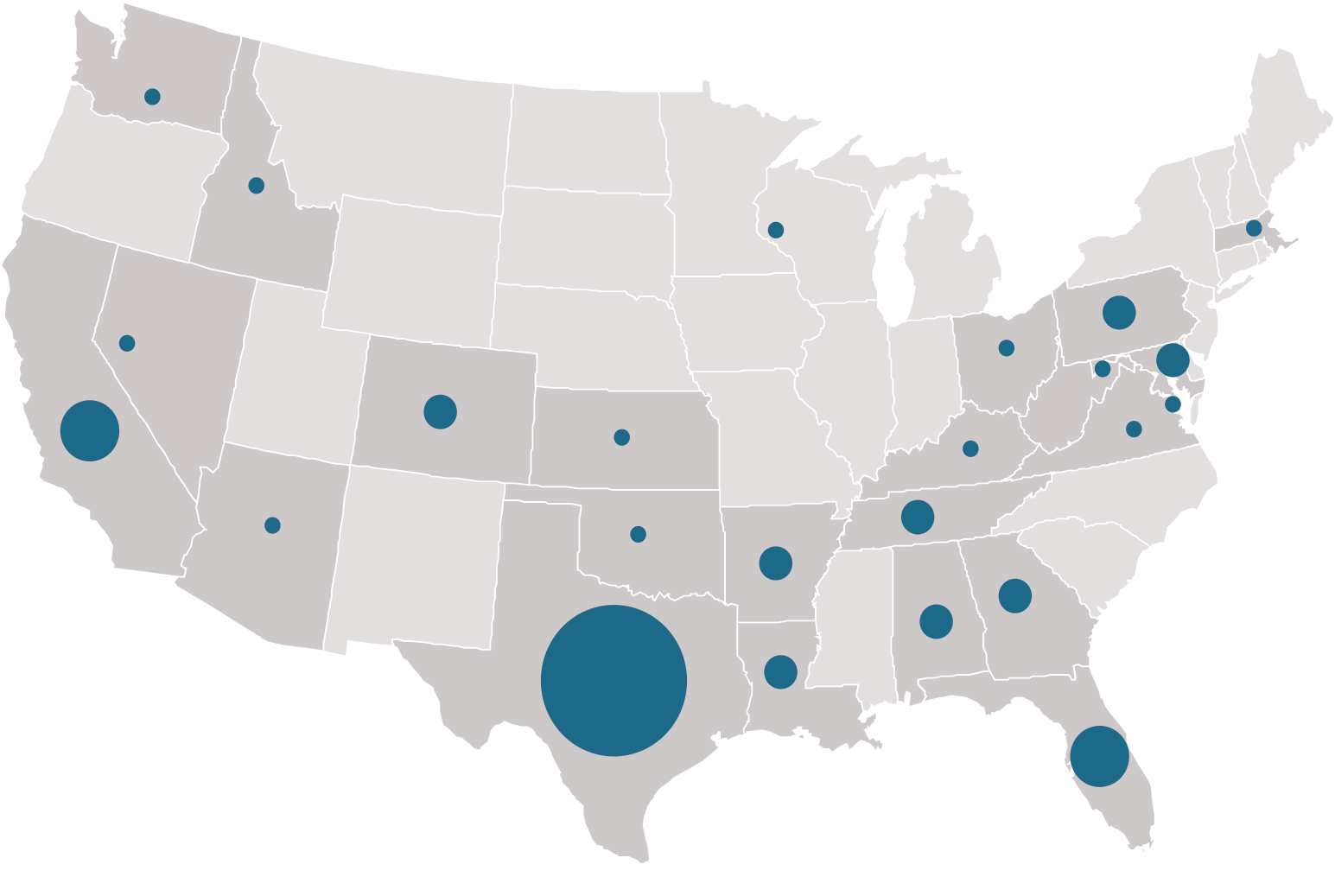 Map of the UTeach University Programs in the US